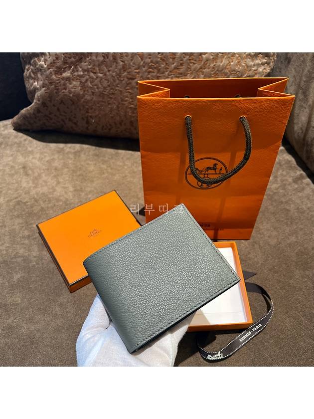 Citizen Twill Compact Wallet Evercolor Gris Meyer Bleu De France Bleu Saphir Grey - HERMES - BALAAN 3