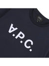 Logo Print Crew Neck Short Sleeve T-Shirt Navy - A.P.C. - BALAAN 5