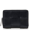 Cassette Zipper Leather Coin Purse Black - BOTTEGA VENETA - BALAAN 2