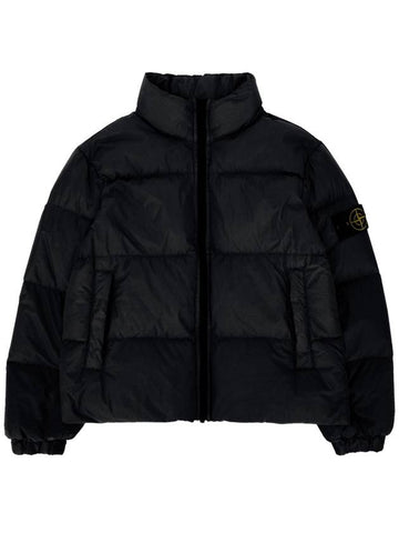 Kids 40823 Garment Dyed Crinkle Reps R-Nylon Down Padding Black - STONE ISLAND - BALAAN 1