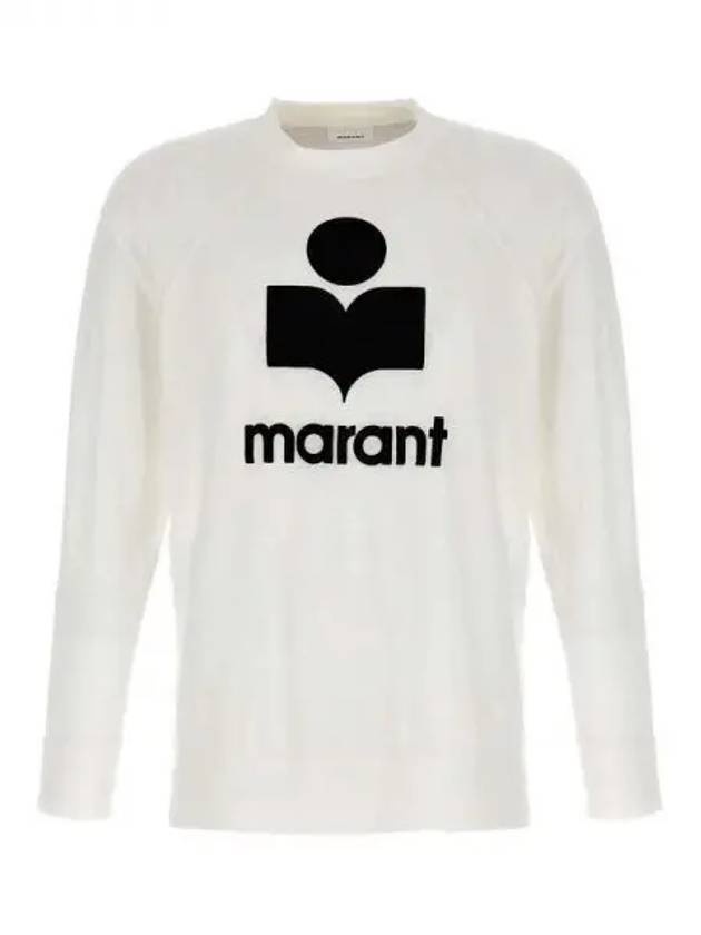 Kieffer Logo Print Linen Long Sleeve T-Shirt White - ISABEL MARANT - BALAAN 2