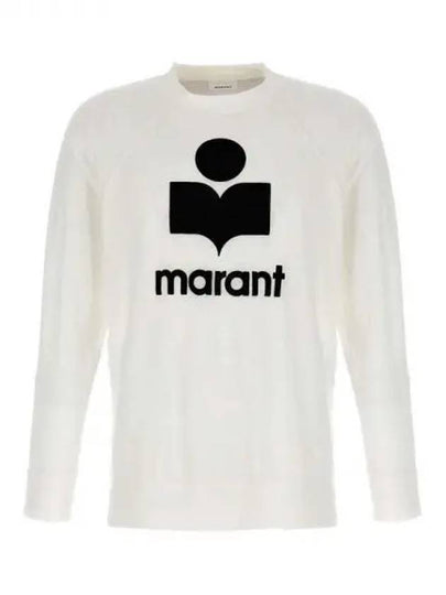 Kieffer Logo Print Linen Long Sleeve T-Shirt White - ISABEL MARANT - BALAAN 2