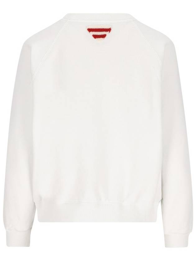 Logo Crew Neck Sweatshirt White - PRADA - BALAAN 3