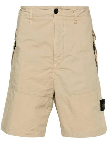 Compass Badge Bermuda Shorts Beige - STONE ISLAND - BALAAN 1