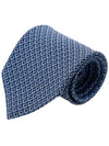 Gancini Pattern Silk Tie Blue - SALVATORE FERRAGAMO - BALAAN 10