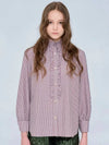 Collared cotton blouse check brown 0120 - VOYONN - BALAAN 6