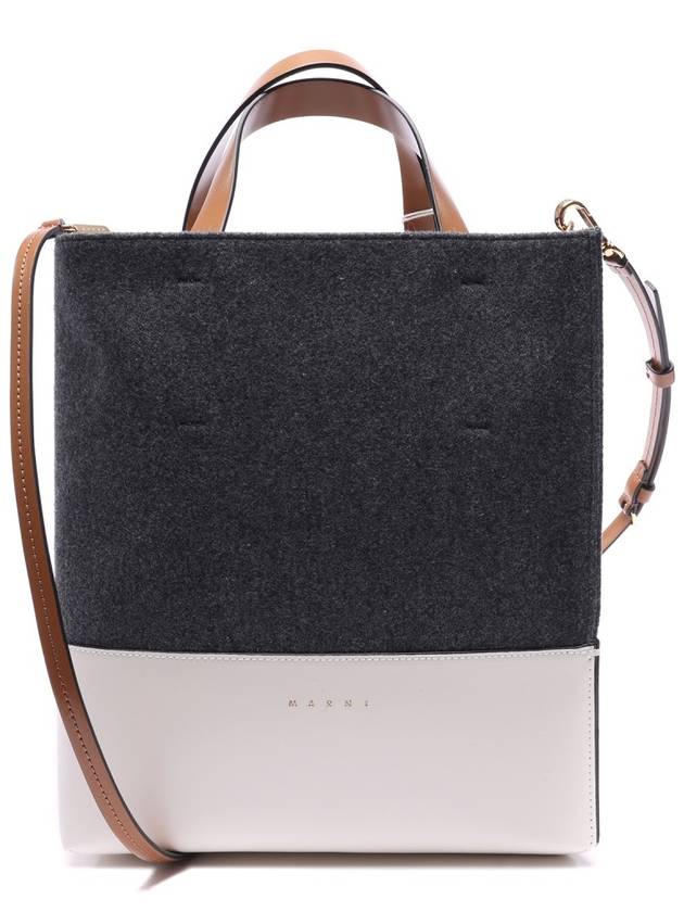 Museo Color Block Tote Bag Grey - MARNI - BALAAN 3