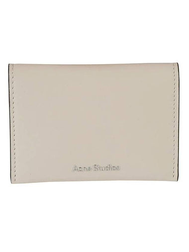 Folded Leather Card Wallet White - ACNE STUDIOS - BALAAN 1