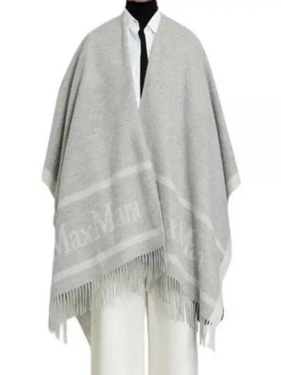 Hilde Logo Wool Cape Light Grey - MAX MARA - BALAAN 2