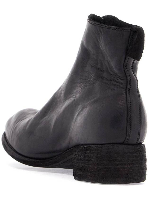 unisex leather boots in black horse and calfskin with metal zip - GUIDI - BALAAN 3