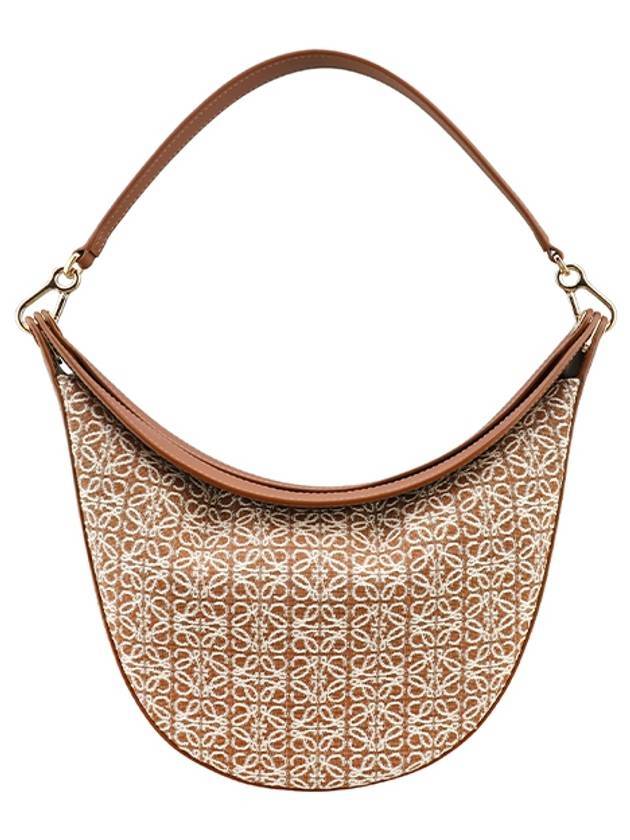 Luna Anagram Jacquard Shoulder Bag Tan Pecan - LOEWE - BALAAN.