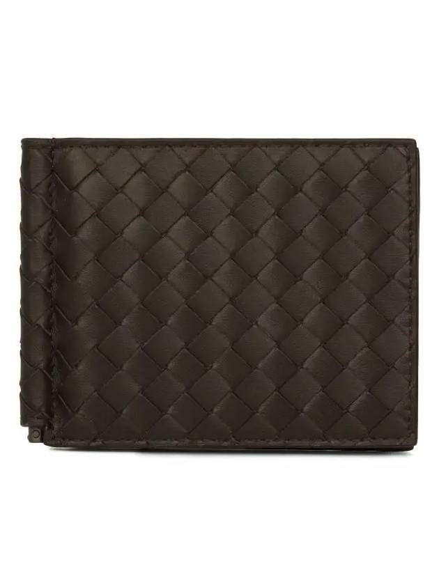 Intrecciato Money Clip Card Wallet Dark Brown - BOTTEGA VENETA - BALAAN 5