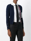 Cashmere Crew Neck Cardigan Navy - THOM BROWNE - BALAAN 3