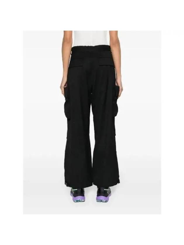 Y 3 Women s Pants Denim Drawstring Wide Cargo IN4373 BLACK - Y-3 - BALAAN 5