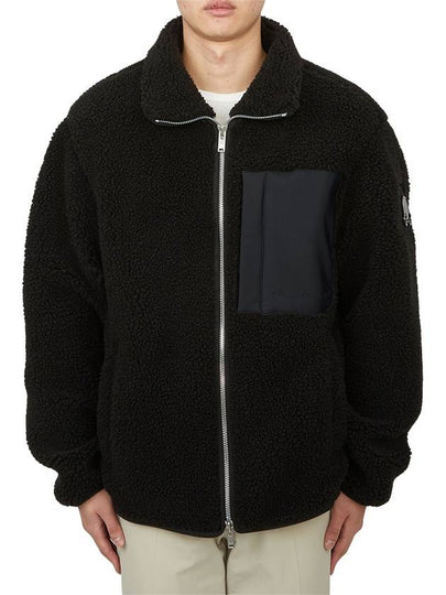 Shepra Fleece High Neck Zip Up Jacket Black - MOOSE KNUCKLES - BALAAN 2