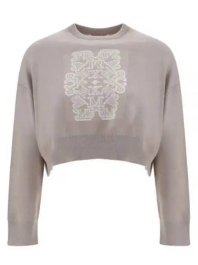 Sir Cropped Virgin Wool Knit Top Light Grey - MAX MARA - BALAAN 2