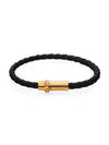 Medusa Braided Leather Bracelet Black - VERSACE - BALAAN 3