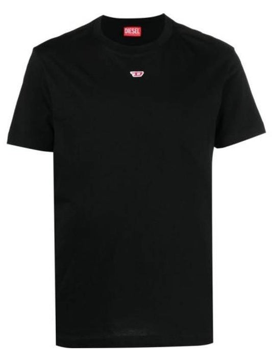 Men's T Diego D Patch Short Sleeve T-Shirt Black - DIESEL - BALAAN.