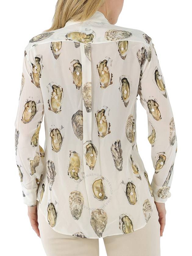 Print Embossed Long Sleeve Shirt Ivory - BURBERRY - BALAAN 4