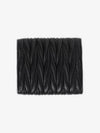 Matelasse Logo Nappa Leather Half Wallet Black - MIU MIU - BALAAN 4