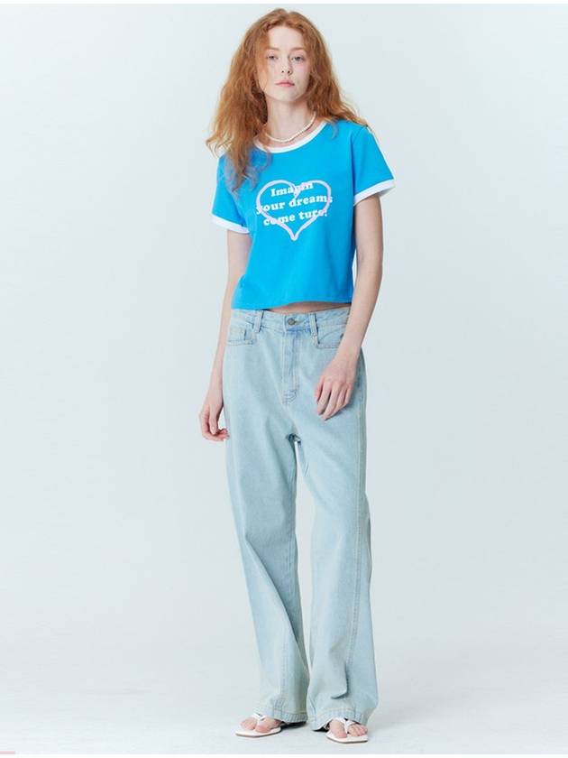 Dreams Cropped Short Sleeve T Shirt_Blue - OPENING SUNSHINE - BALAAN 3