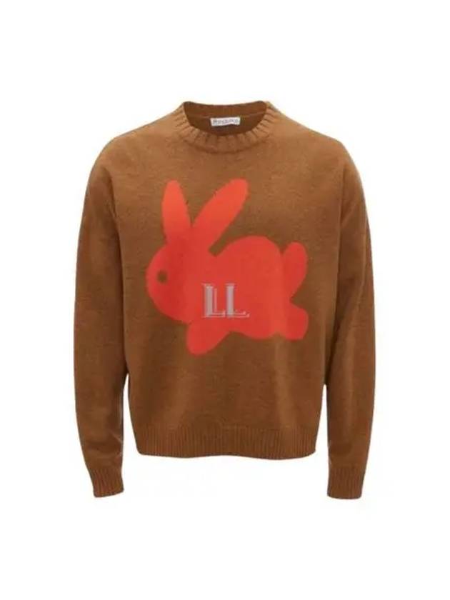 Bunny Print Wool Blend Knit Top Camel - JW ANDERSON - BALAAN 2