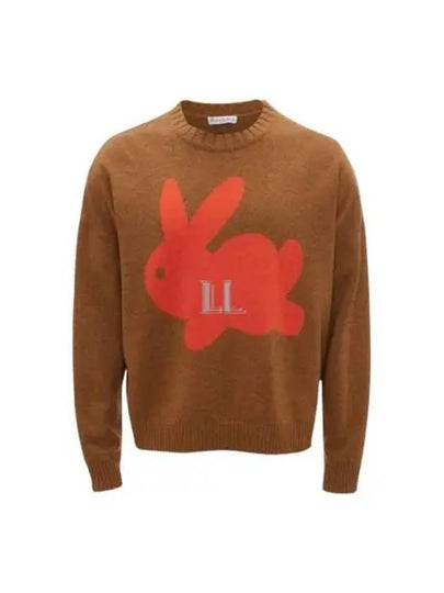 Bunny Print Wool Blend Knit Top Camel - JW ANDERSON - BALAAN 2