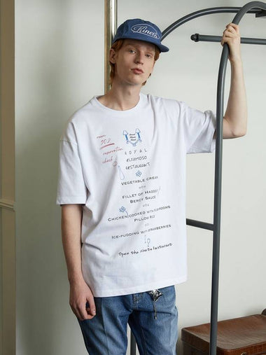 Room Service Menu Short Sleeve T-Shirt White - KINETO - BALAAN 1