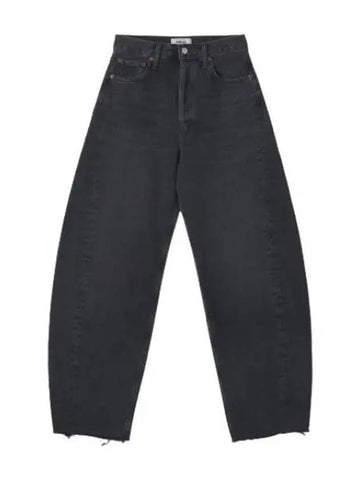 A Goldie Luna Straight Fringe Denim Pants Black Jeans - AGOLDE - BALAAN 1