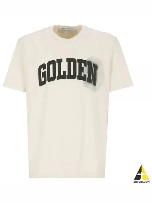 Regular logo short sleeve t shirt ivory GMP01220 P000806 - GOLDEN GOOSE - BALAAN 1