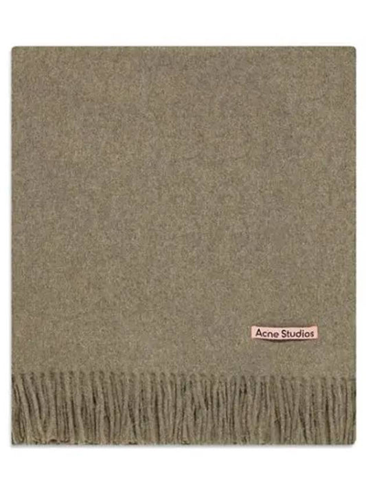 Studios Signature Logo Wool Muffler Light Olive Melange - ACNE STUDIOS - BALAAN.