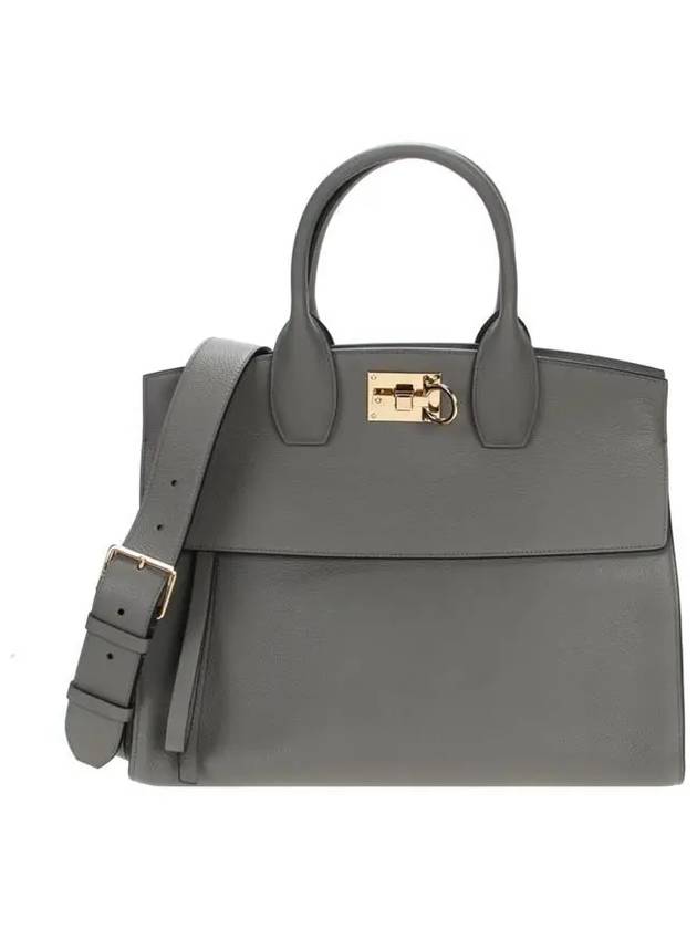 Studio Soft Tote Bag Olive Green - SALVATORE FERRAGAMO - BALAAN 2