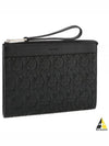 Embossed Logo Zipped Clutch Bag Black - SALVATORE FERRAGAMO - BALAAN 2