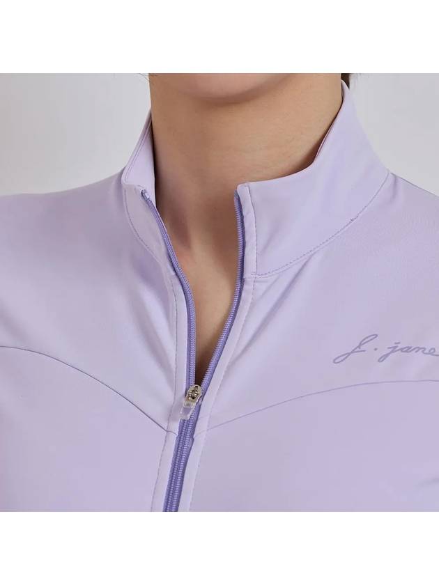 Golf Wear Open Zipper Cooling T-Shirt Lavender - J JANE - BALAAN 4