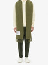 Plain Fringe Alpaca Wool Muffler Dark Khaki - MAISON KITSUNE - BALAAN 6