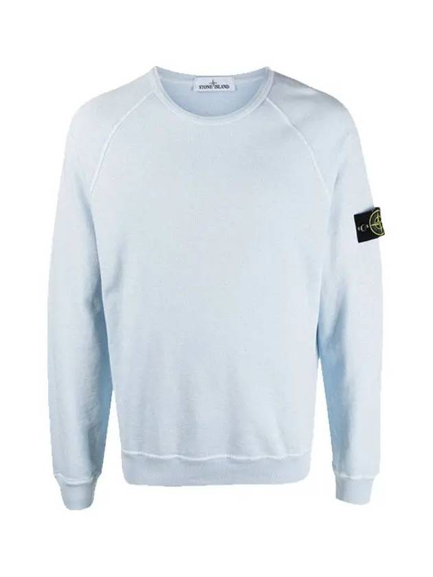 66060 Old Effect Sweatshirt Sky Blue - STONE ISLAND - BALAAN.