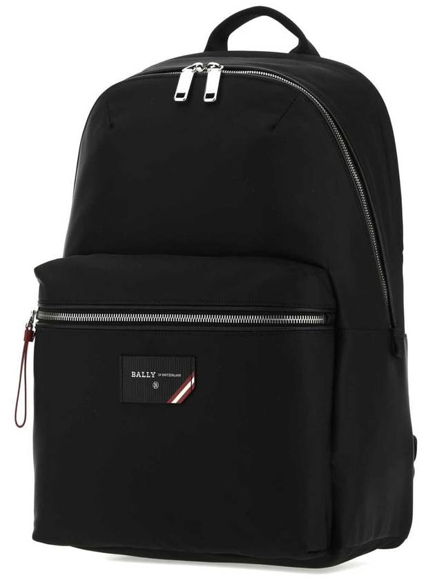 Men's Ferey Logo Patch Zip-up Backpack Black - BALLY - BALAAN 3