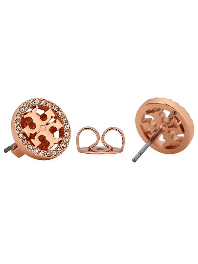 Miller Crystal Stud Earrings Rose Gold - TORY BURCH - BALAAN 8