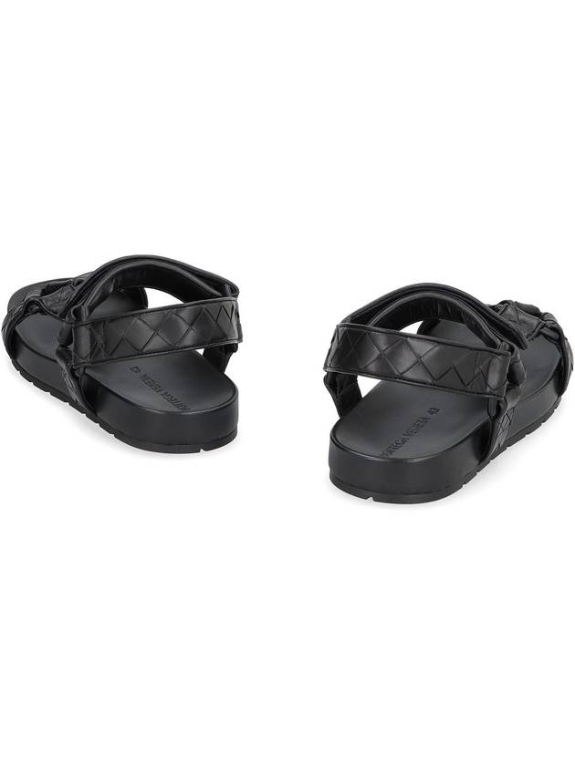 Trip Intrecciato Leather Sandals Black - BOTTEGA VENETA - BALAAN 5