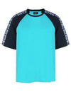 FF Raglan Short Sleeve T-Shirt Blue - FENDI - BALAAN 2