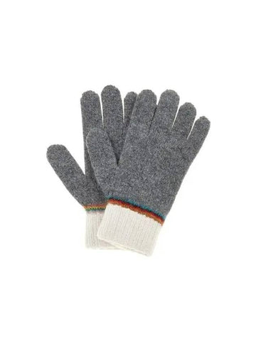 30 9 29 Hairy Stripe Wool Gloves Charcoal Gray 270140 - PAUL SMITH - BALAAN 1