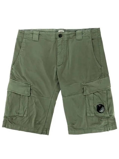 Men's Stretch Satin Lens Cargo Shorts Green - CP COMPANY - BALAAN 2