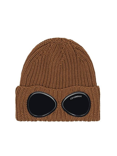 Extra Fine Merino Wool Goggle Beanie Beige - CP COMPANY - BALAAN 2