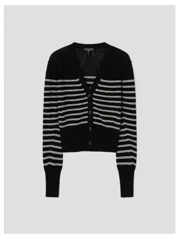 Rag Bone Women s Brie Stripe Striped Knit Spring Fall Cardigan Black Multi Domestic Product GM0024022818768 - RAG & BONE - BALAAN 1