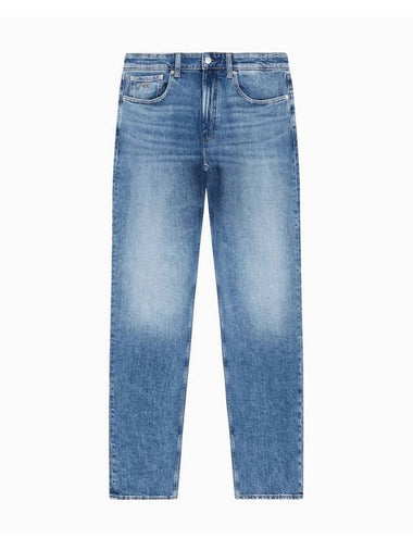 Jeans Italian Authentic Straight Fit Denim Jeans Mid Blue - CALVIN KLEIN - BALAAN 1