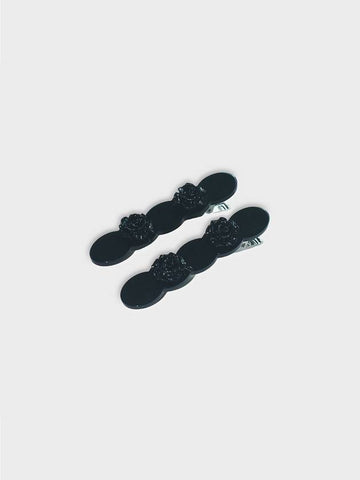 Acrylic Flower Hairpin Black - USITE - BALAAN 1