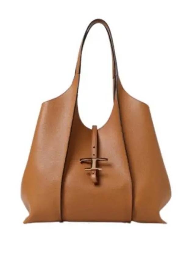 T Timeless Leather Medium Shopping Tote Bag Brown - TOD'S - BALAAN 2