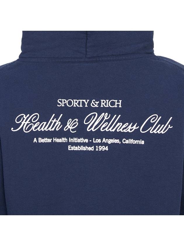 Club Logo Cotton Hoodie Navy - SPORTY & RICH - BALAAN 10