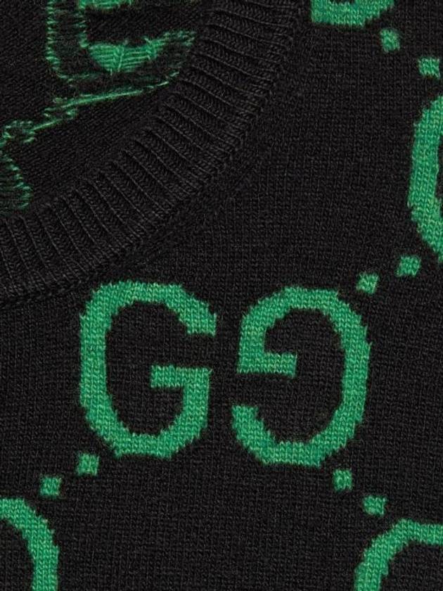 GG Wool Jacquard Knit Top Black Green - GUCCI - BALAAN 5