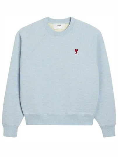 Cotton Heart Logo Sweatshirt Blue - AMI - BALAAN 2